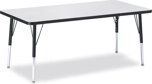 Vista 35 de Berries Mesa rectangular para actividades, altura E, Gris/Negro/Negro, 1