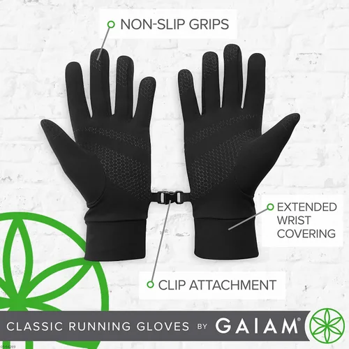 Vista 4 de Gaiam - Guantes de running para mujer, con pantalla táctil clásica, ligeros, para correr, para mujer