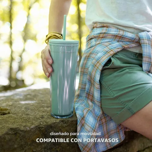 Vista 6 de Simple Modern - Vaso de plástico con pajilla, 24 onzas, color negro