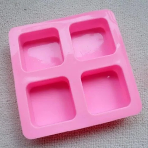 Vista 5 de HERCHR Molde de silicona para brownies, molde cuadrado antiadherente de 4 cavidades, molde de caramelo de chocolate, molde de mousse para hornear
