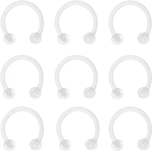 Vista 15 de Satix Retenedores de piercing transparentes de estilo mixto para cirugía de trabajo, retenedor de aretes transparente Bioflex, retenedor de anillos