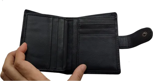 Vista 11 de Hombres Cool Eagle Wolf Caballo Totem Cuero Vaca Vertical Cartera Cremallera Multi-tarjeta Titular, Tótem de caballo, Minimalista