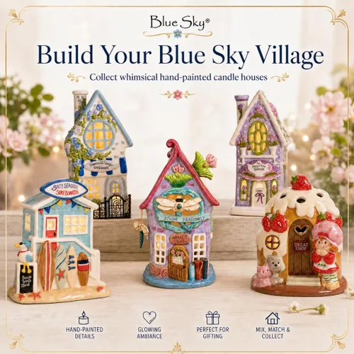 Vista 8 de Blue Sky Ceramics - Vela de cerámica con diseño de libélula divina, azul, (20500)