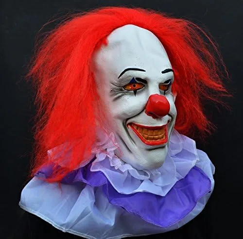 Vista 5 de Acid Tactical Máscara de miedo para Halloween de payaso malvado máscara de látexClásica, payaso de IT