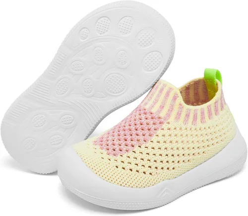 Vista 7 de Engtoy Zapatos de bebé para niños y niñas, zapatos para caminar, ligeros, transpirables, de malla, zapatos antideslizantes con suela de goma suave