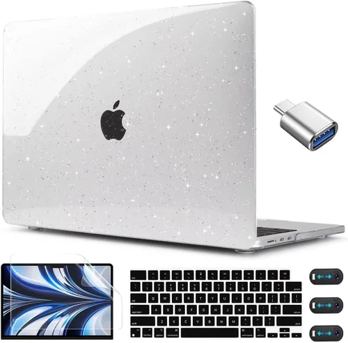 Vista 27 de CISSOOK para MacBook Air 13.6 M4 M3 M2 Funda 2025 2024 2022 Release, Carcasa Rígida de Plástico y Cubierta de Teclado y Adaptador USB para MacBook