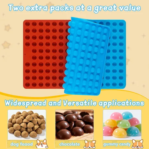 Vista 3 de Sidosir 2 moldes redondos de silicona de chocolate para perros, molde antiadherente en forma de semiesfera para hornear golosinas para perros, mini