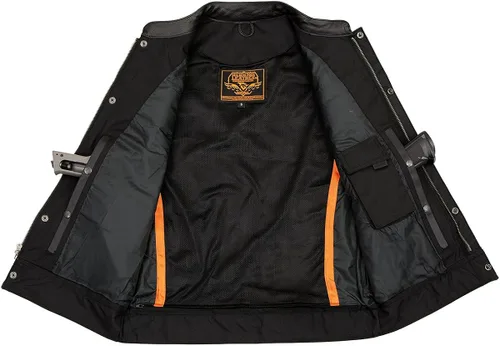 Vista 6 de Milwaukee Chaleco con cuello abierto con botón, con cierre delantero, estilo club, para hombre.