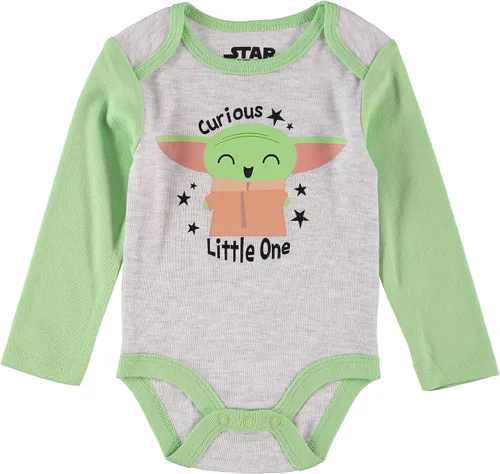 Vista 3 de STAR WARS Mandalorian The Child Baby Boys Baby Yoda - Conjunto de tres piezas - Ropa para bebé niño con mameluco, pantalones y sombrero
