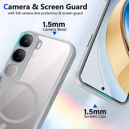 Vista 678 de Funda magnética transparente compatible con Xiaomi 17T, color negro 2 en 1 PC + TPU cubierta de teléfono a prueba de golpes, carcasa protectora