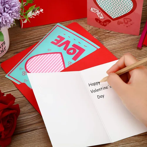Vista 4 de Zonon 48 tarjetas para el día de San Valentín con sobres, tarjetas de felicitación a granel para niños de 4 x 6 pulgadas, tarjetas postales de San