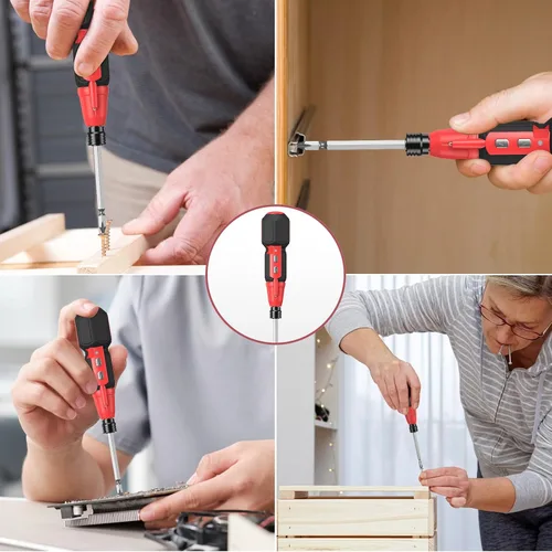 Vista 8 de LOFICOPER Kit de destornillador eléctrico inalámbrico, destornillador eléctrico recargable, mini destornillador eléctrico con 10 puntas, soporte