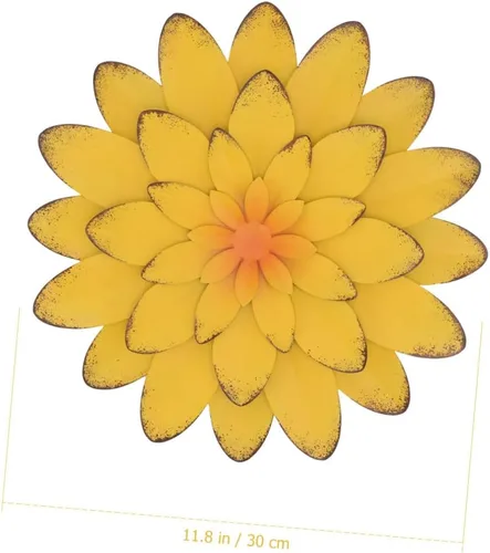 Vista 2 de Abaodam Decoración de pared de flores de hierro, 1 unidad, colgante de flores de simulación, arte de pared para interiores, artesanía fina
