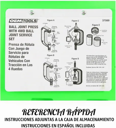 Vista 5 de OEMTOOLS 37089 Kit de prensa de rótula, herramienta de extracción de juntas