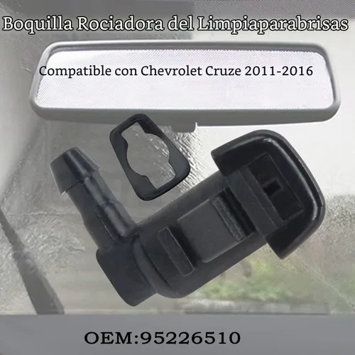Vista 3 de Boquilla para limpiaparabrisas Accesorio de posventa para Chevrolet Cruze 2011-2016. OEM #: 95226510. (2 piezas)