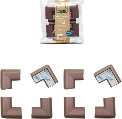 Vista 18 de Roving Cove HeftyFit - Protector de esquina para bebé (4 esquinas grandes), protectores de goma suave de espuma de goma para muebles, adhesivo 3M
