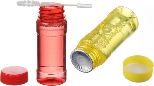 Vista 19 de Paquete de 12 botellas de burbujas grandes, solución de burbujas de 4 onzas, juguete novedoso de verano, recuerdo de fiesta de actividades, juego