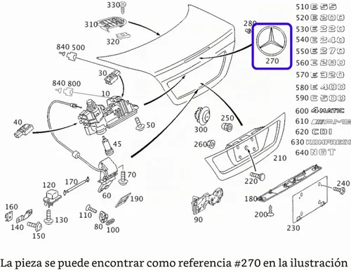 Vista 2 de Emblema de estrella para tapa de maletero para Mercedes-Benz Original 2110058
