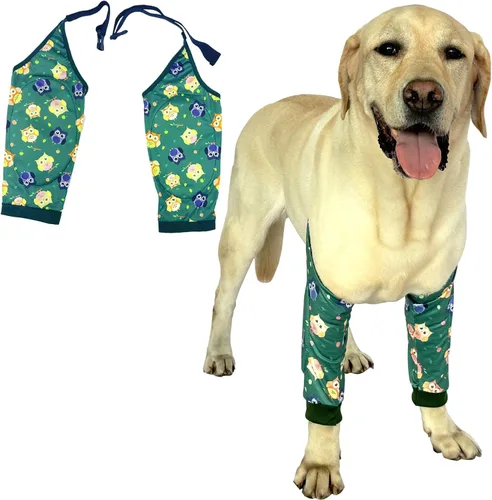 Vista 10 de Rodillera protectora para callos para perros, rodillera frontal, soporte para codo, mangas de mascotas para heridas, tratamiento de callos