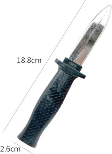 Vista 3 de Cooplay 4 piezas de cuchillo falso retráctil de juguete realista de plástico daga de astilla hoja de mango negro arma divertida para Halloween
