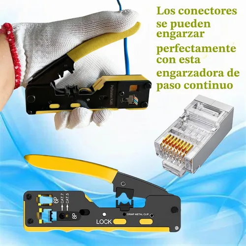 Vista 4 de Gaobige 100-Pack de conectores de paso RJ45 Cat6 Cat6A, conectores blindados de 1.2mm para cable sólido de 23AWG y cable estándar