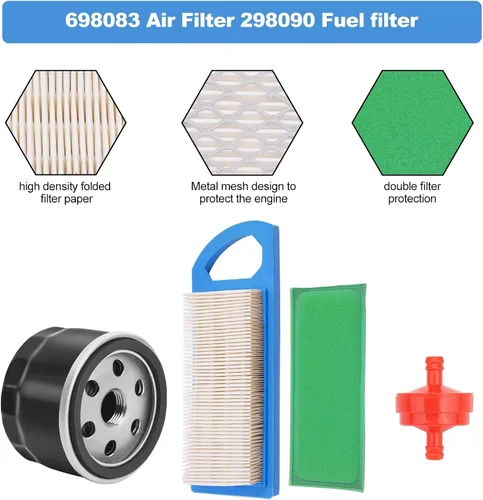 Vista 3 de 697153 795115 Filtro de aire 298090 298090S Filtro de combustible 492932S Filtro de aceite Cortacésped Kit de afinación para 794422 698083 797008