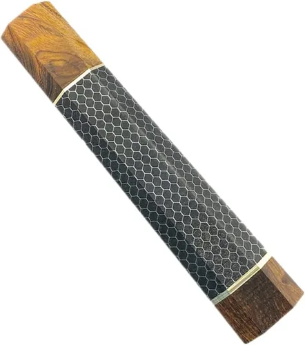 Vista 19 de Mango de cuchillo de resina de panal de abeja, mango octogonal de madera estilo japonés, material para hacer cuchillos, herramienta de bricolaje