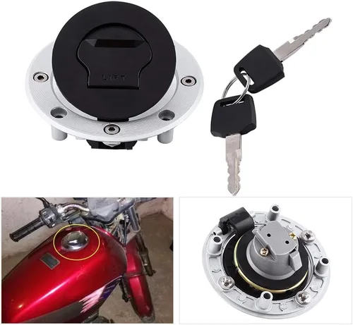 Vista 8 de Cubierta de combustible de gas de aluminio con 2 llaves para Suzuki -R600, R750, R1000, GSXR1300, TL1000S, TL1000R, Katana, SV650 / SV650S