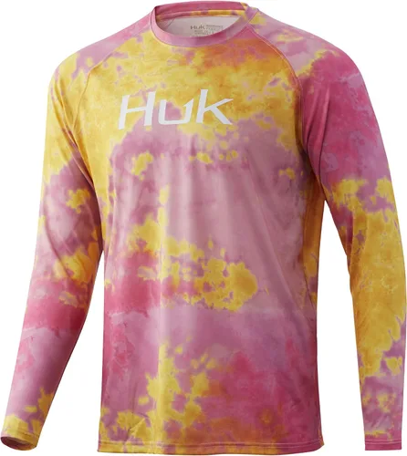 Vista 54 de Huk Pursuit Vented LS para hombre Refracción Fish Fade - San Sal/Wahoo