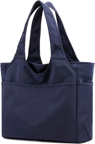 Vista 2 de Collsants Bolso de hombro impermeable de nailon para mujer, bolso de viaje ligero con múltiples bolsillos con cremallera