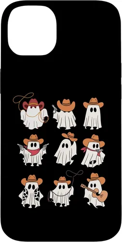 Vista 15 de Carcasa espeluznante divertida para iPhone 16 Boo Haw Western Cowboy Ghost Cowgirl