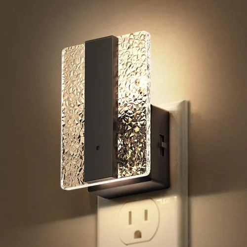 Vista 10 de Luces nocturnas LED enchufables en la pared, luz nocturna moderna con sensor de crepúsculo a amanecer, luces nocturnas decorativas regulables