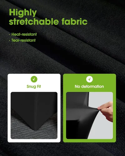 Vista 3 de Pureegg - Juego de 2 manteles de elastano ajustables de 1,2 m para mesas rectangulares, mantel elástico y sin arrugas para mesa de masajes, fiestas