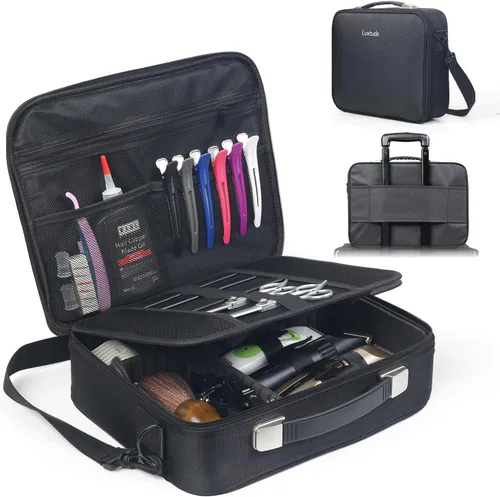Vista 8 de Luxtude Estuche de peluquero grande, bolsas de peluquería duras para cortadoras y suministros, estuche de viaje para cortapelos y recortadoras