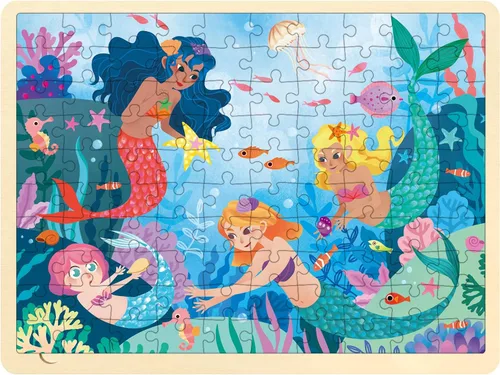 Vista 9 de Rompecabezas de madera de sirena de 48 piezas para niños de 3 a 5 años
