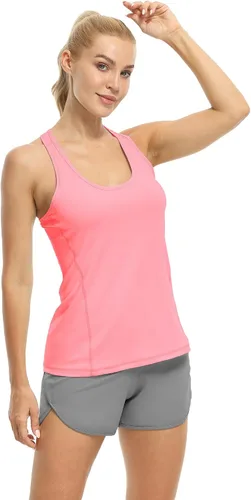 Vista 4 de Icyzone Camiseta deportiva con espalda cruzada, sin mangas, para mujer, paquete de 3