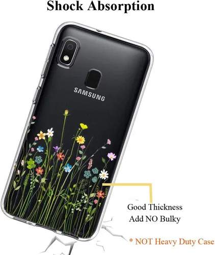 Vista 6 de Unov Funda compatible con Galaxy A10e Galaxy A20e funda transparente con diseño de TPU suave, absorción de golpes, patrón delgado en relieve