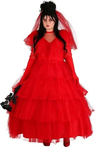 Vista 2 de Vestido de novia rojo talla grande para mujer