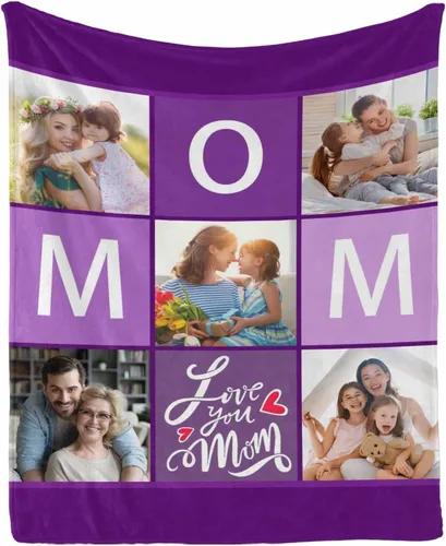 Vista 14 de InterestPrint Regalos personalizados para mamá, manta personalizada con fotos y fotos familiares, regalos de cumpleaños para el día de la madre