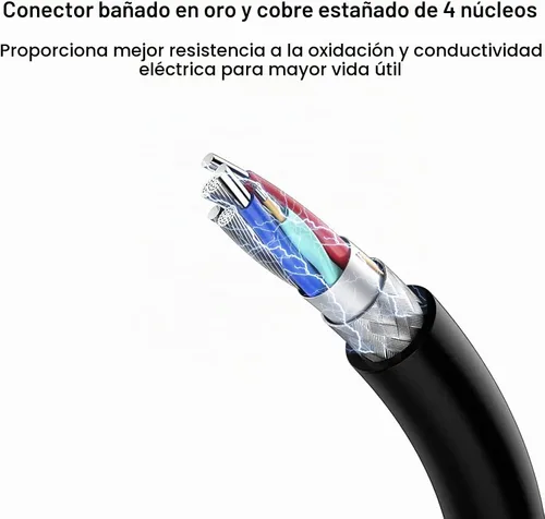 Vista 4 de Adaptador de audio USB a conector de 0.138 in, conector de audio AUX macho a USB 2.0 macho cable adaptador de cable de carga para iPod Shuffle MP3