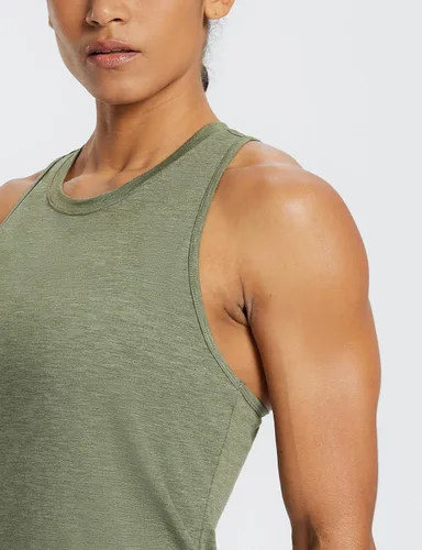 Vista 3 de BALEAF Camiseta sin mangas de entrenamiento para mujer, espalda cruzada, atlética, para correr, gimnasio, tenis, ejercicio, fitness
