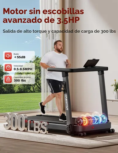 Vista 8 de Treadmill for Home with 25% Auto Incline 8.5MPH Max Speed, 300LBS Capacity, 3.5HP Home Office Treadmills for Running Jogging Walking