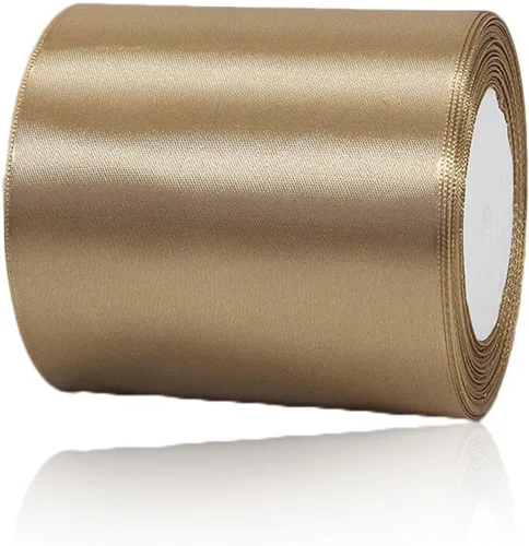 Vista 29 de Cinta de Satén Beige de Color Sólido, 1-1/2 Pulgadas x 25 Yardas, Cinta de Satén de Tela para Envolver Regalos, Manualidades, Hacer Lazos
