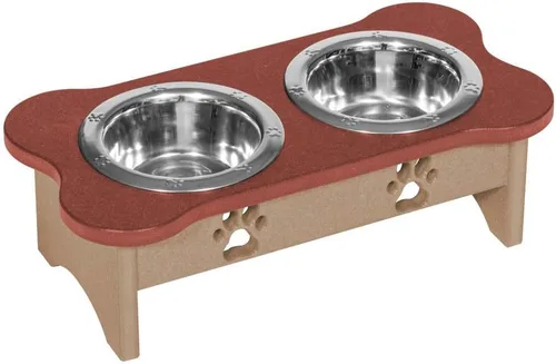 Vista 108 de Poly Lumber - Comedero doble de hueso mediano de 2 cuartos de galón, color negro
