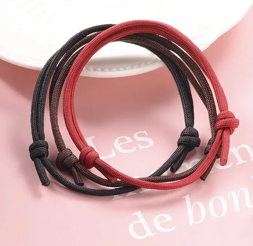Vista 2 de Jeka 6 pulseras ajustables de cuerda trenzada náutica hecha a mano para hombre