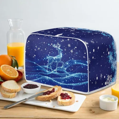 Vista 5 de FOR U DESIGNS Cubierta azul para tostadora, fundas para electrodomésticos pequeños, lavables a máquina, a prueba de polvo, protección de huellas