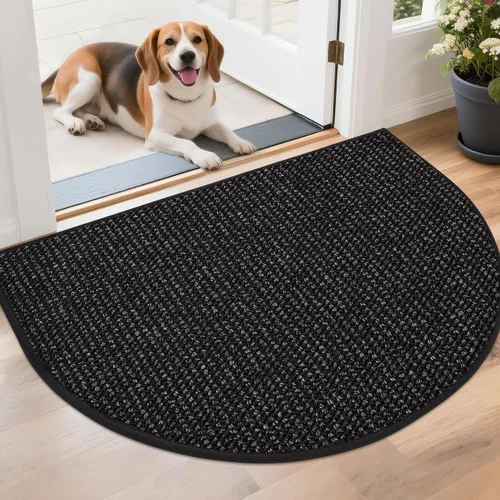 Vista 39 de BEQHAUSE Tapete Atrapa Suciedad para Puerta 17" x 30" Semicírculo Antideslizante Lavable Tapetes de Entrada Alfombras Absorbentes de Bienvenida