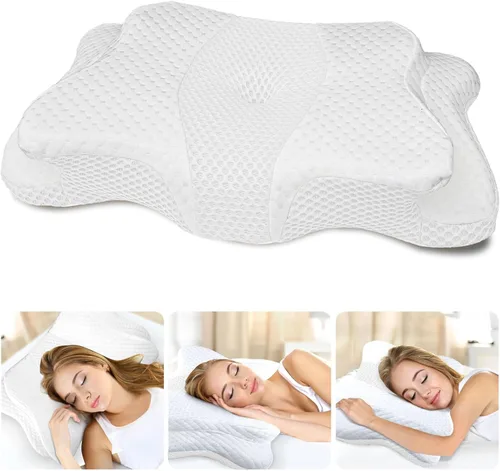 Vista 11 de CHxxy Memory Foam Pillows, Cervical Pillow for Neck and Shoulder Pain Relief, Ergonomic Contour Bed Pillow, Soft for Side Sleep Stomach Sleeping and