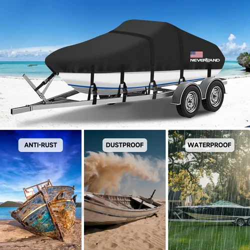 Vista 9 de Cubierta para barco 17-19 pies Fundas impermeables para barco Compatibles con bass, V-Hull y Tri-Hull, pesca y esquí, Runabout Bowrider, 17' 18' 19