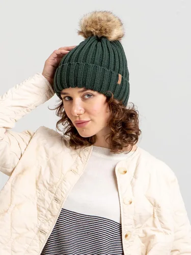 Vista 5 de FURTALK - Gorro de punto para el invierno con pompón de piel sintética, cálido, para mujeres